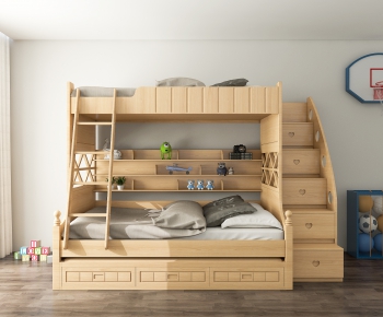 Simple European Style Bunk Bed-ID:697932125