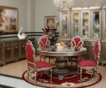 European Style Dining Table And Chairs-ID:418286745