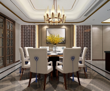 New Chinese Style Dining Room-ID:671960427