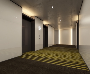 Modern Corridor Elevator Hall-ID:634894631