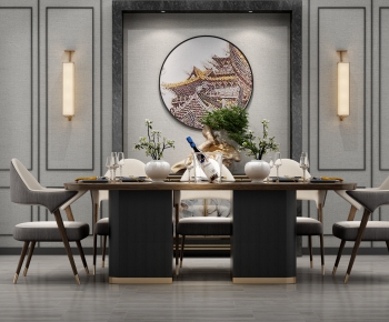 New Chinese Style Dining Table And Chairs-ID:102562195