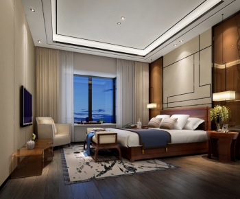 New Chinese Style Bedroom-ID:219634953