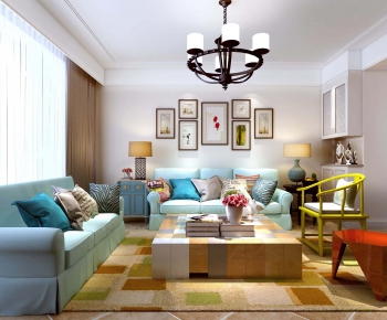 American Style Idyllic Style A Living Room-ID:347923471