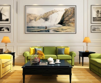 现代美式欧式组合沙发挂画-ID:906339397