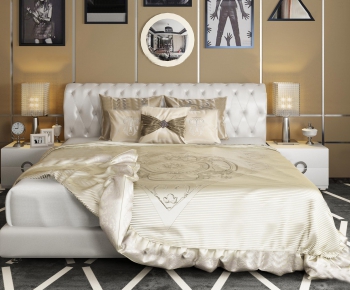Simple European Style Double Bed-ID:832773562