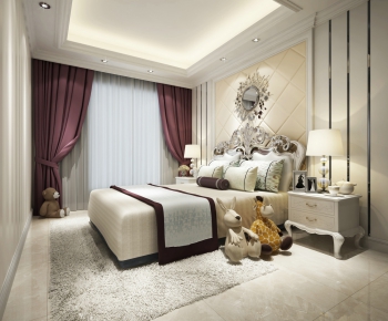 Simple European Style Bedroom-ID:383296849