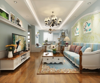 American Style Idyllic Style A Living Room-ID:298599618