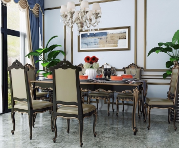 European Style Dining Table And Chairs-ID:450787527