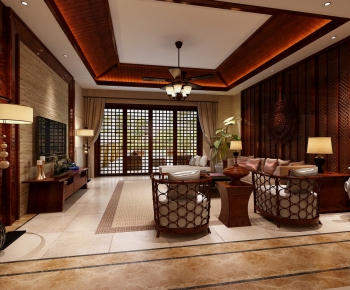 New Chinese Style A Living Room-ID:841878138