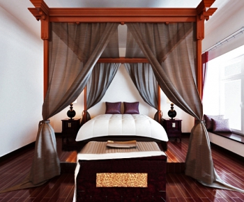 New Chinese Style Bedroom-ID:613655134