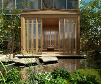 新中式园林庭院/景观户外茶室-ID:610435764