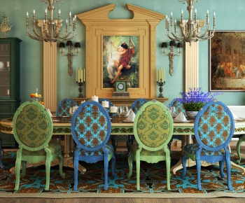 American Style Dining Table And Chairs-ID:105288148