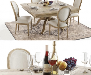 American Style Dining Table And Chairs-ID:981974684