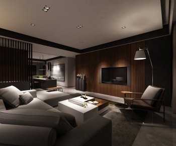 Modern New Chinese Style A Living Room-ID:403808794