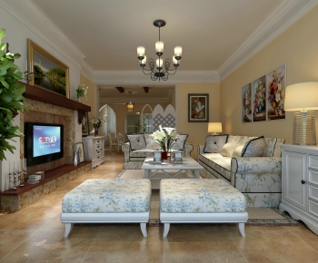 Idyllic Style A Living Room-ID:974324355