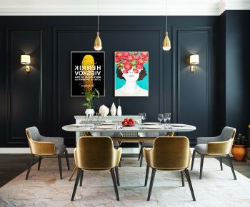 Modern Nordic Style Dining Table And Chairs-ID:889049914