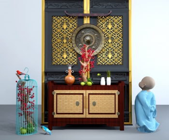 New Chinese Style Side Cabinet/Entrance Cabinet-ID:196795314