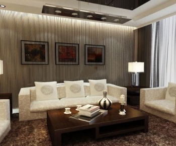 New Chinese Style A Living Room-ID:318391868