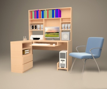 Modern Computer Desk And Chair-ID:920938757