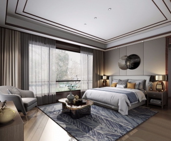 Modern New Chinese Style Bedroom-ID:476449557