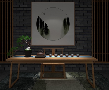 New Chinese Style Tea Tables And Chairs-ID:433400474