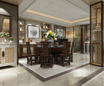 New Chinese Style Dining Room-ID:963521549