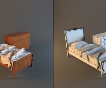 European Style Single Bed-ID:375924982
