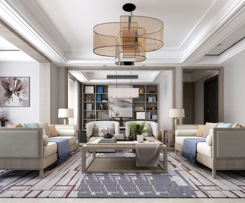 New Chinese Style A Living Room-ID:760982626