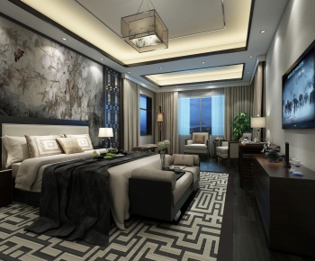 Modern New Chinese Style Bedroom-ID:808757521