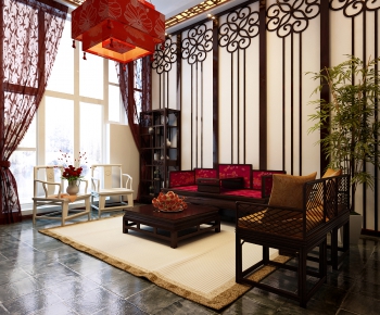 Chinese Style A Living Room-ID:497299991