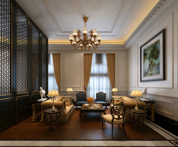 New Classical Style A Living Room-ID:607975681