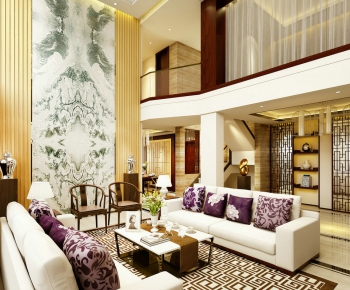 New Chinese Style A Living Room-ID:931091421