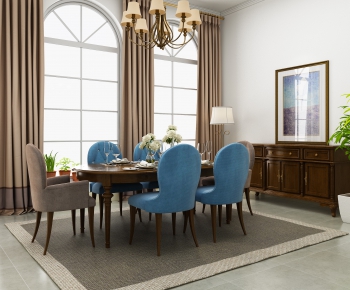 American Style Dining Table And Chairs-ID:867035458