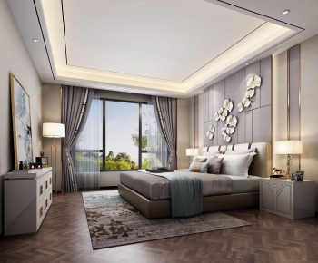 New Chinese Style Bedroom-ID:370911733