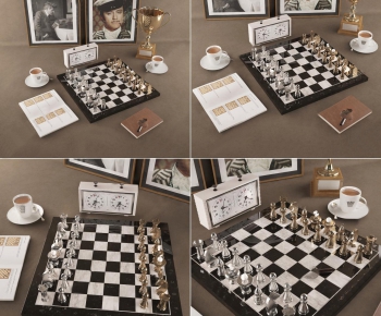现代国际象棋奖杯画像闹钟笔记本咖啡杯组-ID:564249479