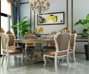 European Style Dining Table And Chairs-ID:677030219