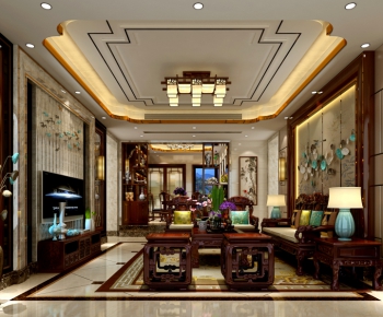 Chinese Style A Living Room-ID:414468649