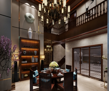 New Chinese Style Dining Room-ID:924471839