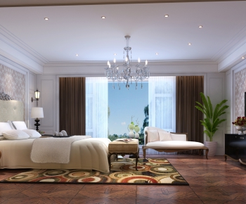 Simple European Style Bedroom-ID:393694829