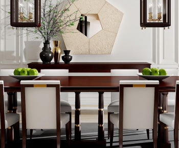 Modern American Style Dining Table And Chairs-ID:999423566