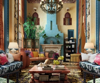 Mediterranean Style A Living Room-ID:675054489