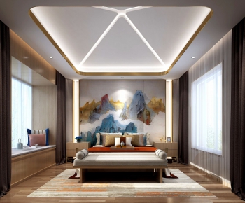 New Chinese Style Bedroom-ID:258411429