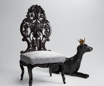 欧式单椅动物狗雕塑-ID:688172381