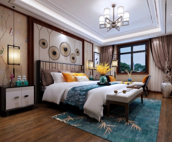 New Chinese Style Bedroom-ID:678498136