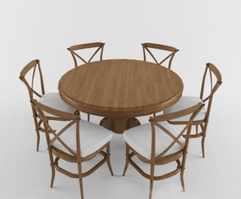 American Style Dining Table And Chairs-ID:243628753