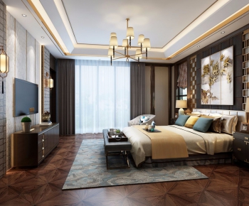 New Chinese Style Bedroom-ID:950817868