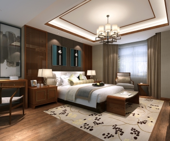 New Chinese Style Bedroom-ID:593221813