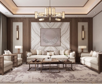 New Chinese Style A Living Room-ID:749889531