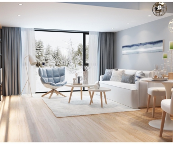 Modern Nordic Style A Living Room-ID:752319662