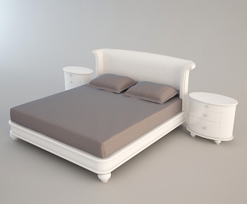 Simple European Style Double Bed-ID:902924612